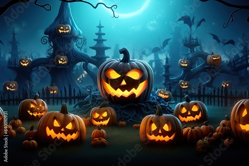 halloween background with pumpkins