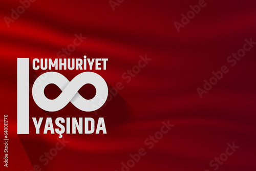 29 Ekim Cumhuriyet Bayrami kutlu olsun, Republic Day in Turkey. Translation: republic 100 years old. Vector illustration, poster, celebration card, graphic, post and story design.