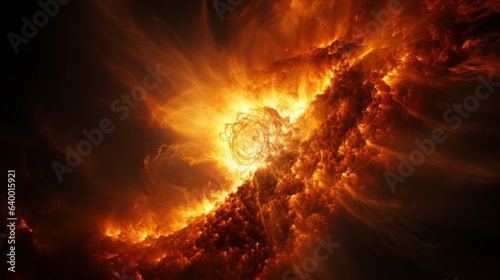 Stock photo of_a bright sun with a magnetic