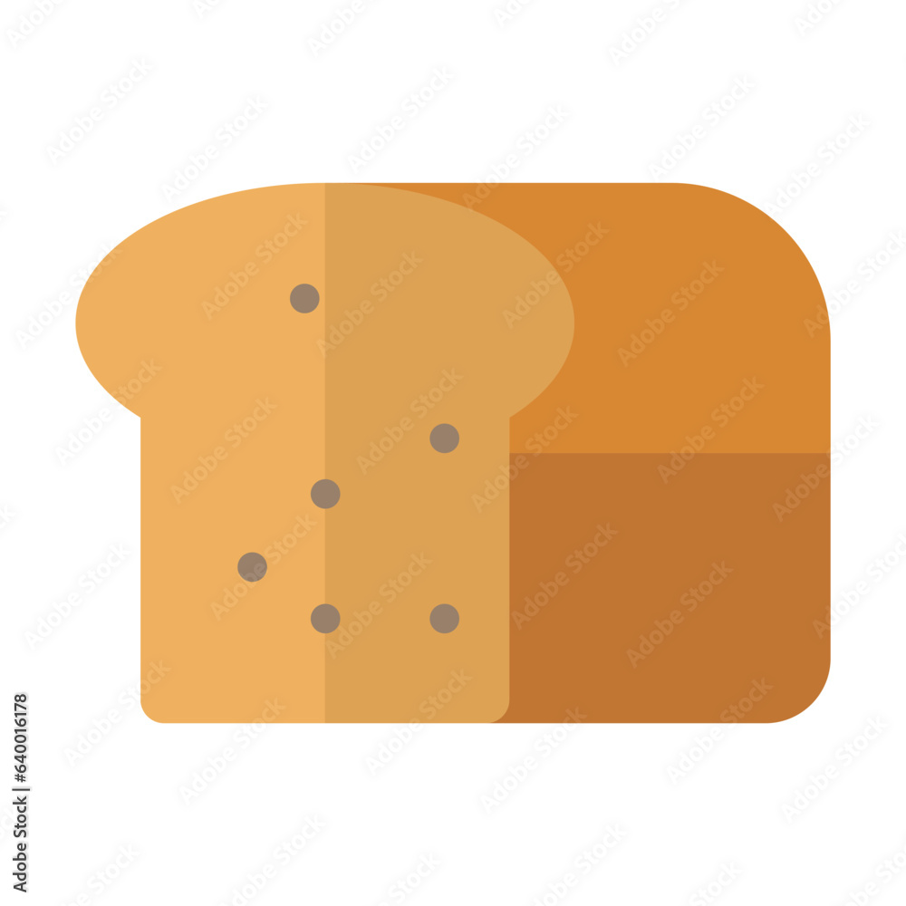 Cake or bread with raisins. Delicious and nutritious food cartoon illustration. Pastry and culinary concept. Colored flat vector isolated on white background