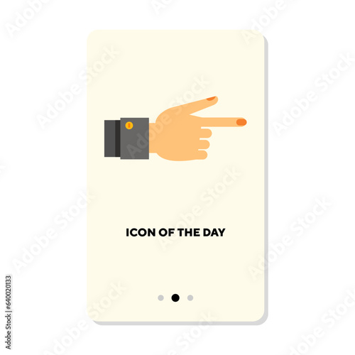 Teamwork hand gesture flat icon. Hand or finger pointing isolated vector sign. Motion and symbol concept. Vector illustration symbol elements for web design and apps