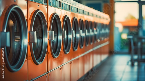 Photo of a row of vibrant orange washers neatly lined up next to each other