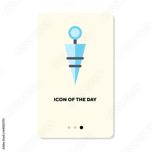 Winery equipment flat icon. Corkscrew for opening wine bottles isolated sign. Wine production, industry, business, celebration concept. Vector illustration symbol element