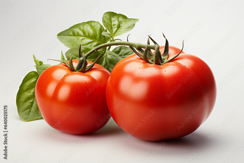 In this captivating image, a luscious red tomato takes center stage against a pristine white backdrop. The tomato's vibrant hue pops against the clean background, instantly drawing your attention. In this captivating image, a luscious red tomato takes center stage against a pristine white backdrop. The tomato's vibrant hue pops against the clean background, instantly drawing your attention.