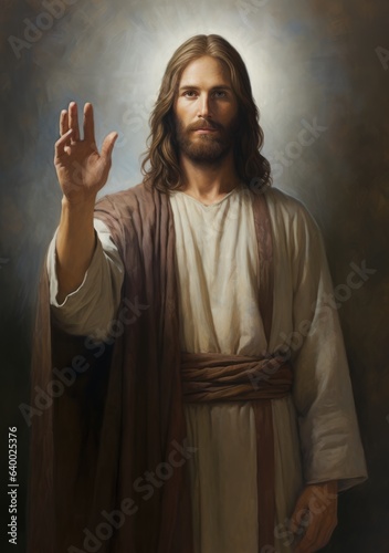 Jesus Christ portrait son of god. Religion christian catholic church icon. Martyr and savior 