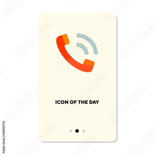 Telephone vector icon. Retro phone, device, call isolated sign. Telecommunication, equipment, hotline concept. Vector illustration symbol elements for web design