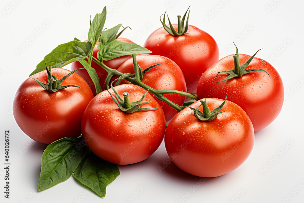 In this captivating image, a luscious red tomato takes center stage against a pristine white backdrop. The tomato's vibrant hue pops against the clean background, instantly drawing your attention. In this captivating image, a luscious red tomato takes center stage against a pristine white backdrop. The tomato's vibrant hue pops against the clean background, instantly drawing your attention.