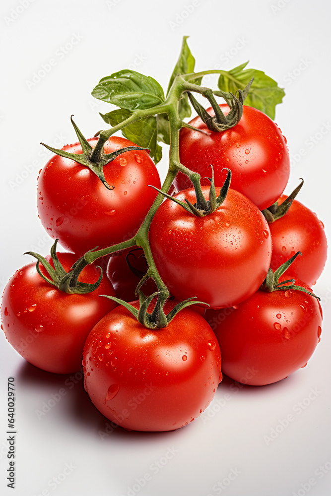tomatoes, fresh produce, vibrant colors, healthy eating, culinary photography, garden-fresh, white background, ripe red tomatoes, juicy orange tomatoes, garden-to-table, farm-fresh, plump and succulen