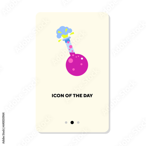 Test tube with reagent vector icon. Experiment isolated. Chemistry concept. Vector illustration symbol elements for web design and apps
