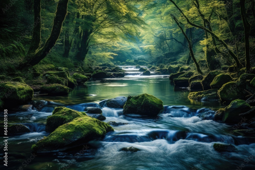 A dense forest with a winding river or stream, Stunning Scenic World Landscape Wallpaper Background A dense forest with a winding river or stream, Stunning Scenic World Landscape Wallpaper Background