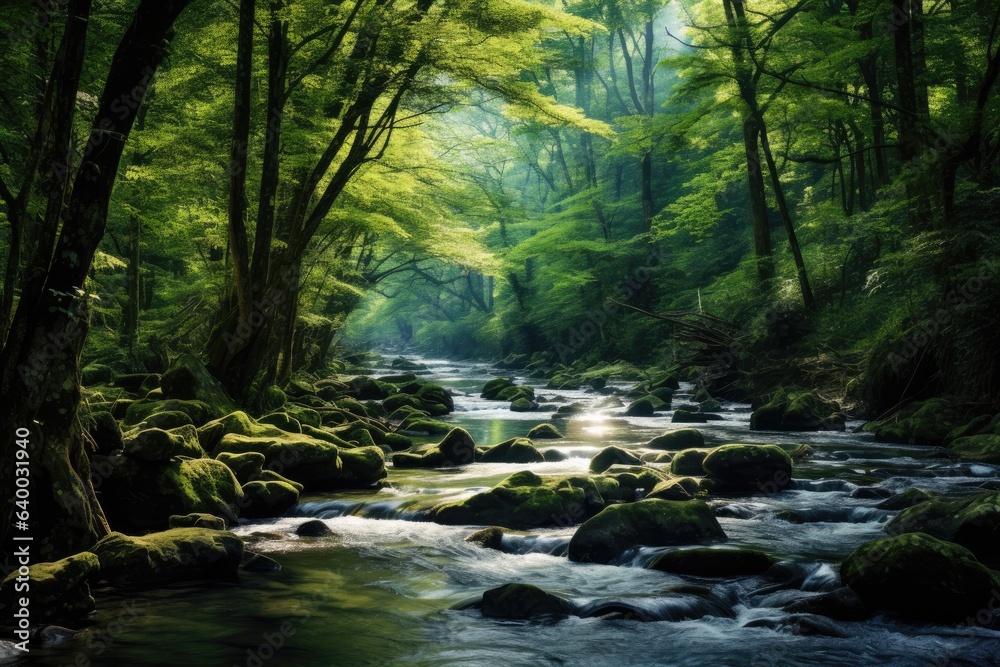 A dense forest with a winding river or stream, Stunning Scenic World Landscape Wallpaper Background A dense forest with a winding river or stream, Stunning Scenic World Landscape Wallpaper Background