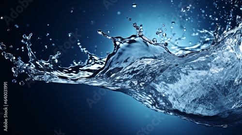 water splash on blue background - Generative AI