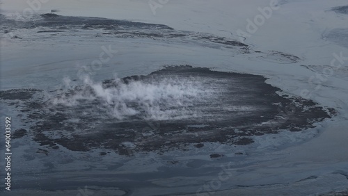 The center of the Sidoarjo hot mudflow or Lapindo mudflow is the result of a mud volcano eruption in Porong sub-district, Sidoarjo, East Java, Indonesia which erupted since May 2006. photo