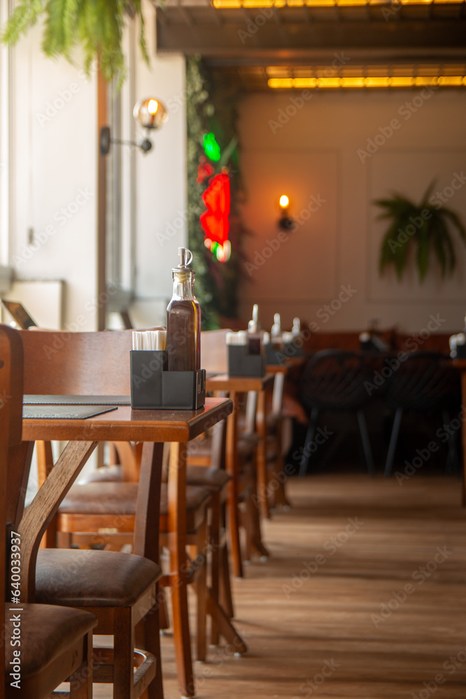 Obraz premium Ambientação de restaurante caro e aconchegante.