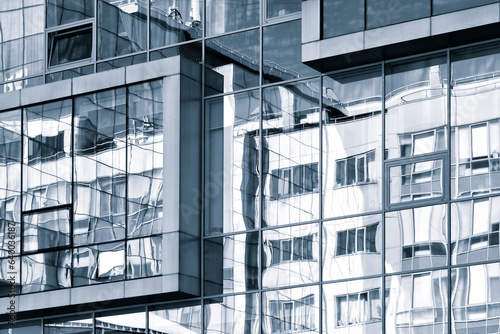 office windows reflection, glass business office