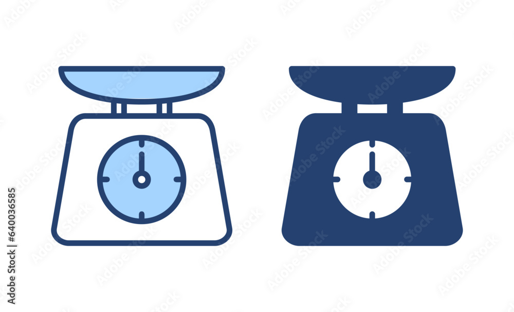 Scales icon vector. Weight scale sign and symbol Scales icon vector. Weight scale sign and symbol