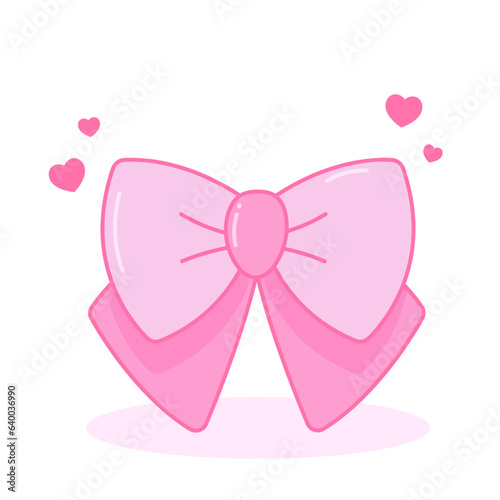 Cute pink bow. Trendy girlish style.