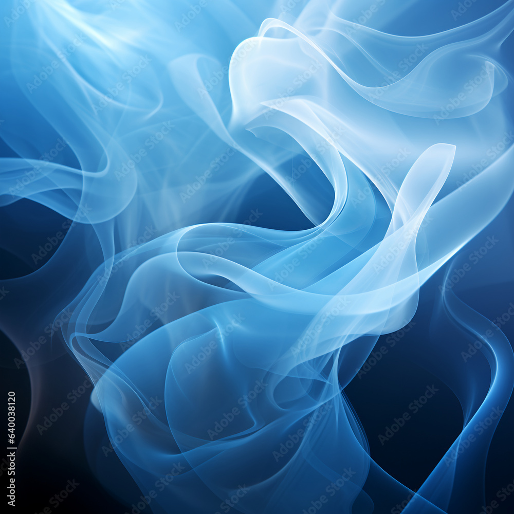 Abstract blue smoke on a black background. Generative AI illustration Abstract blue smoke on a black background. Generative AI illustration
