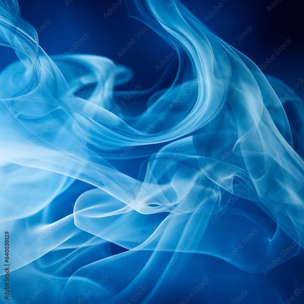 Abstract blue smoke on a black background. Generative AI illustration Abstract blue smoke on a black background. Generative AI illustration