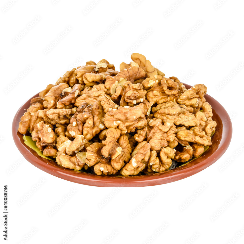 bowl of walnuts isolated fresh white background bowl of walnuts isolated fresh white background