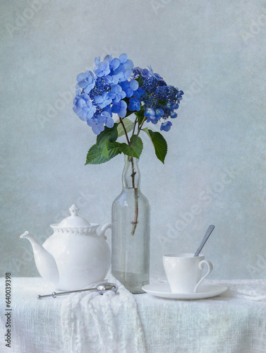 Tea and Hydrangeas photo