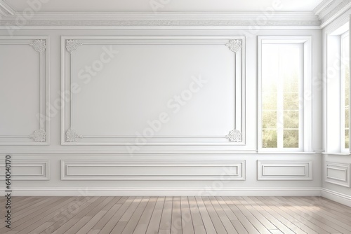 3D Rendering Classical empty room interior generative ai © Gilang
