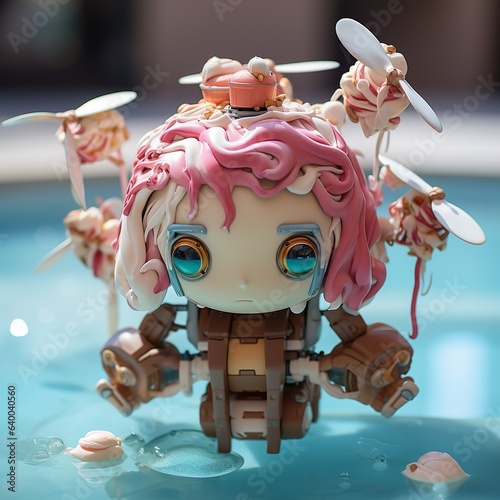 a toy with a pink hair