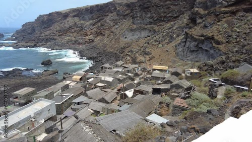 view of the fishing village of pozo de las calcosas in the Island of El Hierro, in the canary islands photo