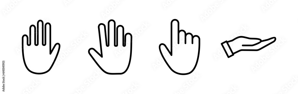 Hand icon vector. hand symbols. palm Hand icon vector. hand symbols. palm