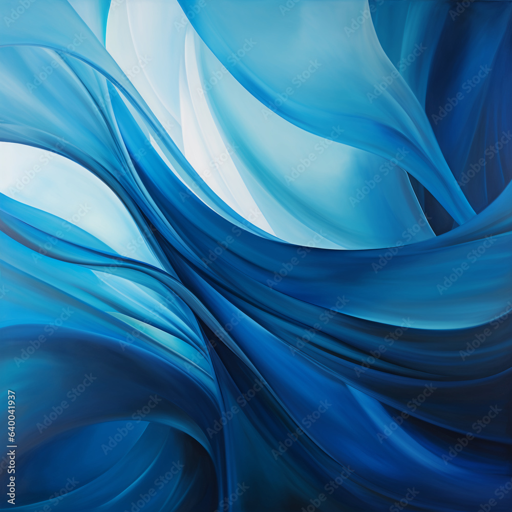 Blue abstract colorful swoosh background with soft smooth elegant waves. Generative AI Blue abstract colorful swoosh background with soft smooth elegant waves. Generative AI