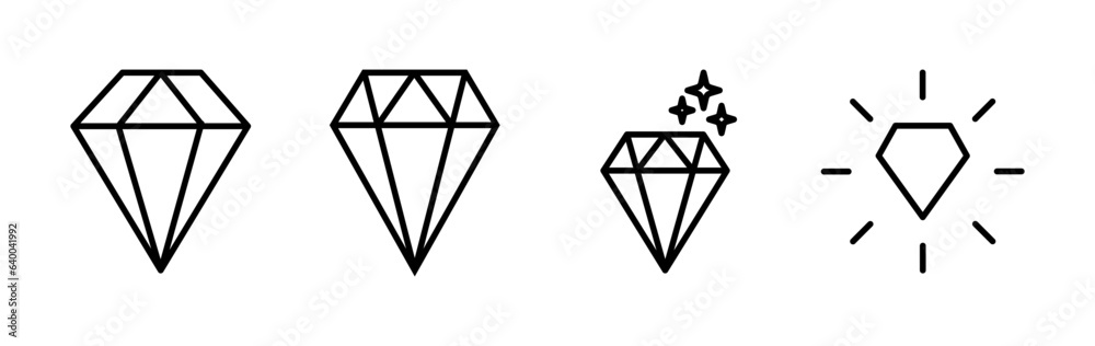Diamond icon vector. gem icon. crystal stone Diamond icon vector. gem icon. crystal stone