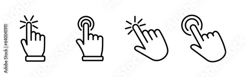 hand click icon vector. clicking finger icon. pointer icon