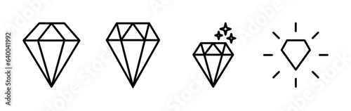 Diamond icon vector. gem icon. crystal stone