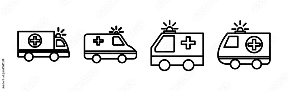 Ambulance icon vector. Ambulance car icon Ambulance icon vector. Ambulance car icon