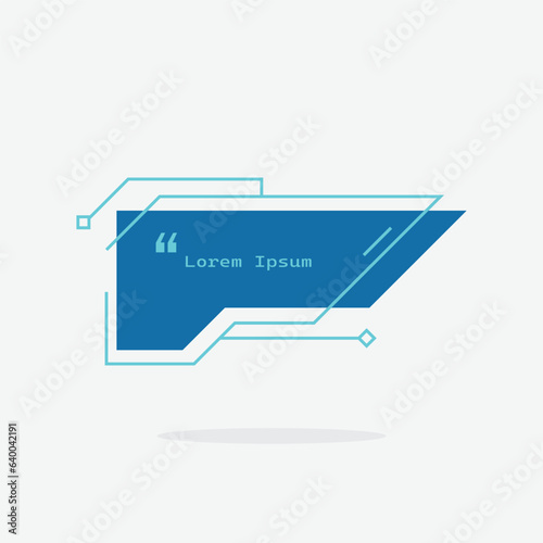 Digital callout titles. Futuristic textbox template, frame box with text sample. Flat vector illustration for presentation or infographics content concept