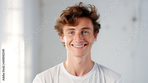 Unspecified Gender, Smiling Widely and Genuinely on a Clean White Background, Space for Copy