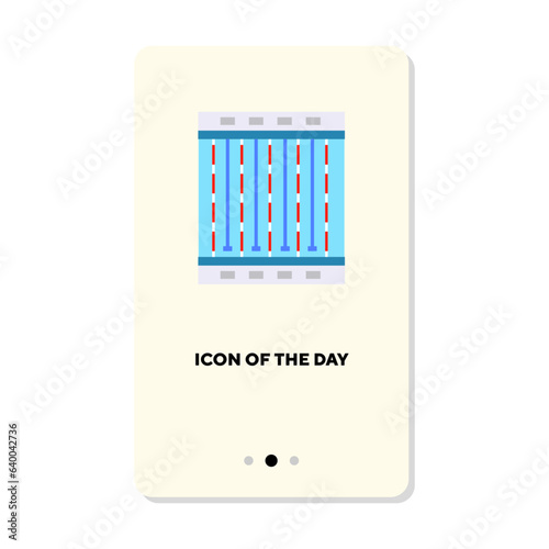 Water activity attribute flat vector icon. Swimming pool isolated sign. Water sport and active lifestyle concept. Vector illustration symbol elements for web design and apps