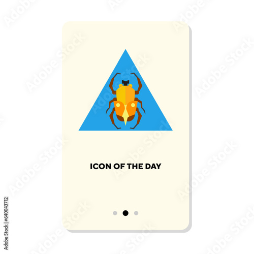 Egypt scarab beetle flat vector icon. Religious symbol insect for praying isolated vector illustration. Culture and religion, religious cult concept for web design and apps