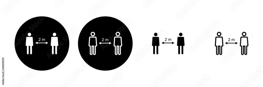 Social distance icon set. social distancing icon. self quarantine sign Social distance icon set. social distancing icon. self quarantine sign