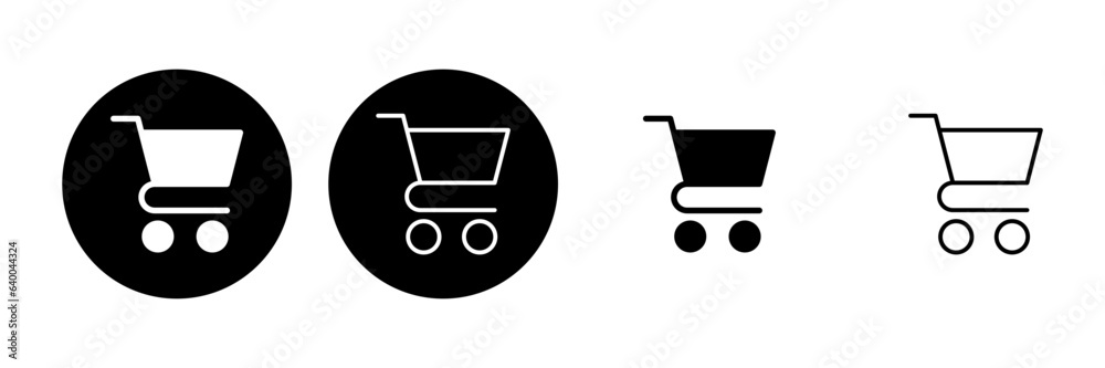 Shopping icon set. Shopping cart icon. Trolley icon vector