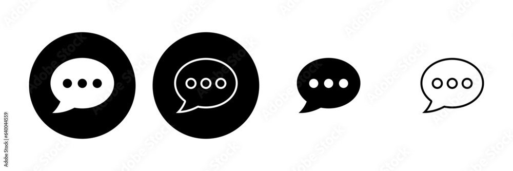 Chat icon set. speech bubble icon. comment icon vector. message. contact us Chat icon set. speech bubble icon. comment icon vector. message. contact us