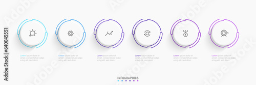 Vector Infographic label design template with icons and 6 options or steps. Can be used for process diagram, presentations, workflow layout, banner, flow chart, info graph.