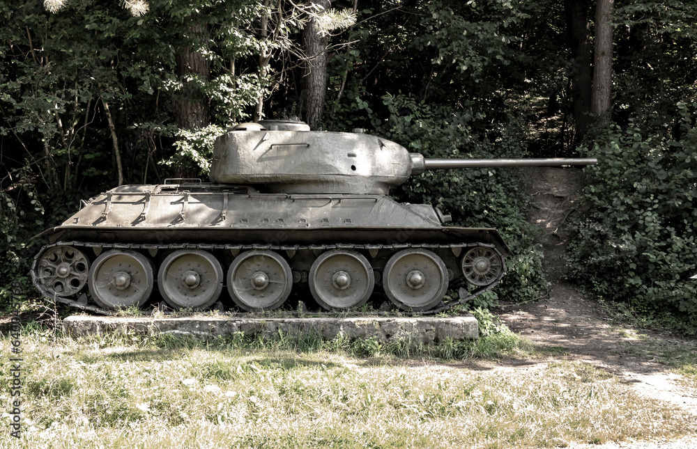 Battle tank T-34 from the time of the World War II