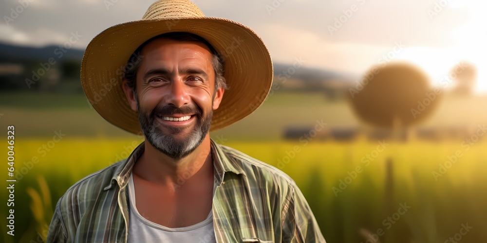 photo of a farmer in his field, agriculture, local, organic
