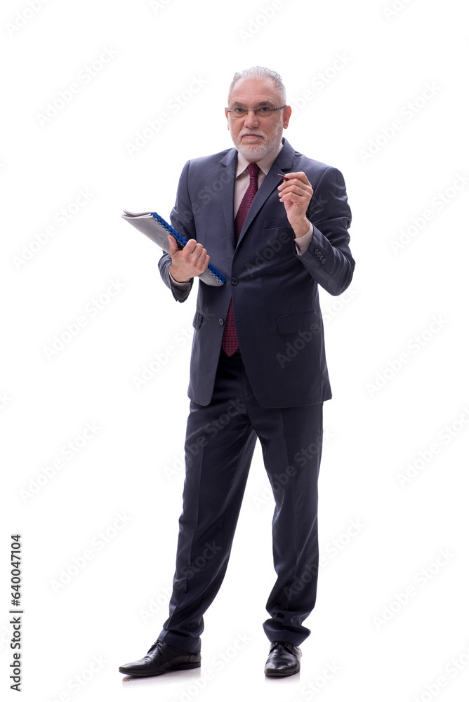 Old businessman isolated on white Old businessman isolated on white