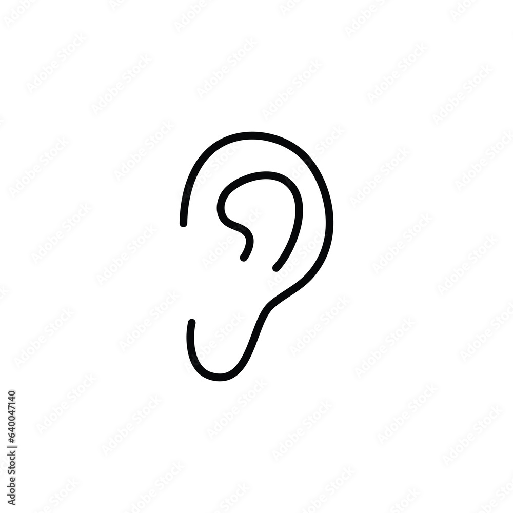 Ear, hearing line icon,vector sign, linear icon simple illustration on white background..eps Ear, hearing line icon,vector sign, linear icon simple illustration on white background..eps