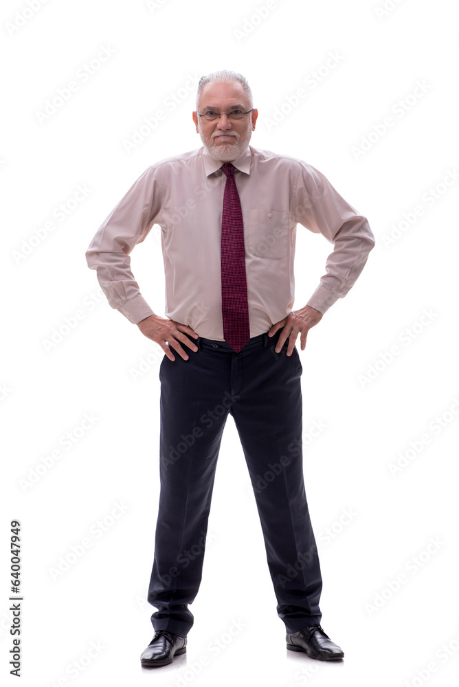 Old businessman isolated on white Old businessman isolated on white