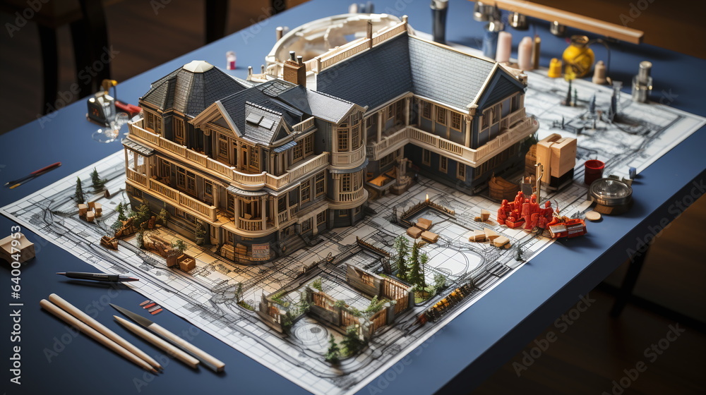 Illustration of the creation of the Architectural project - AI Generated