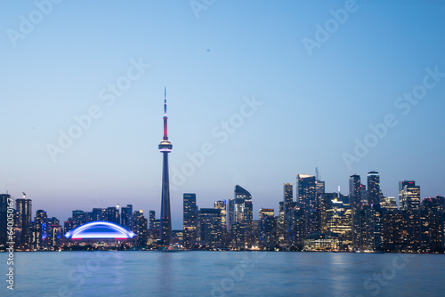 Beautiful view of Rogers Centre and CN Tower in Toronto, Canada