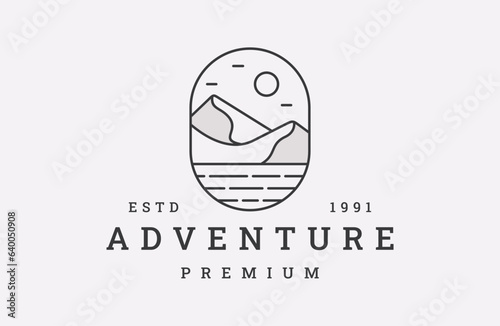 Adventure logo vector icon illustration hipster vintage retro